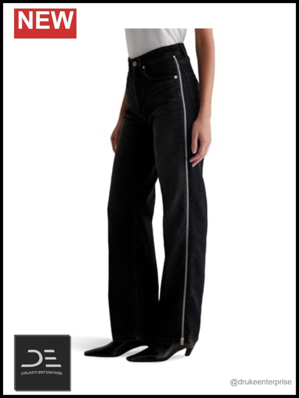 High-Rise Wide Leg Jeans Mid-Rise Stretch Denim Women's 26